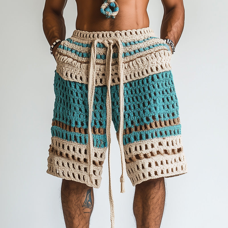 Pantaloncini da Spiaggia Intrecciati da Uomo