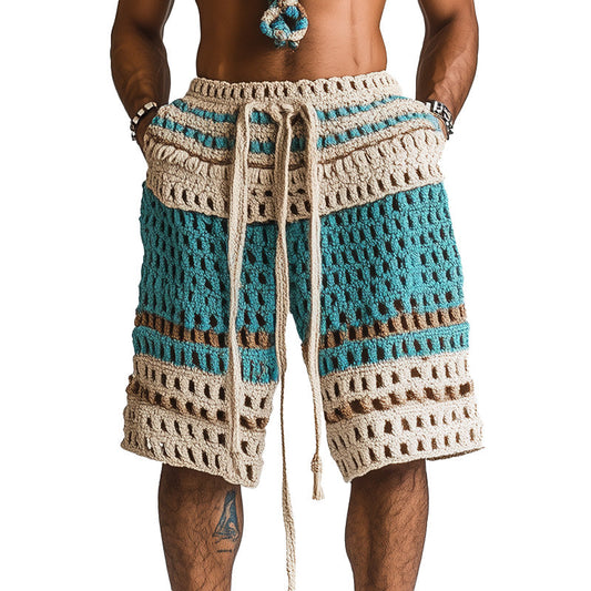 Pantaloncini da Spiaggia Intrecciati da Uomo