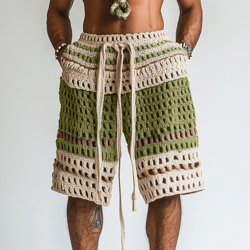 Pantaloncini da Spiaggia Intrecciati da Uomo