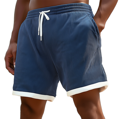 Men's Summer Corduroy Casual Lace-Up Shorts